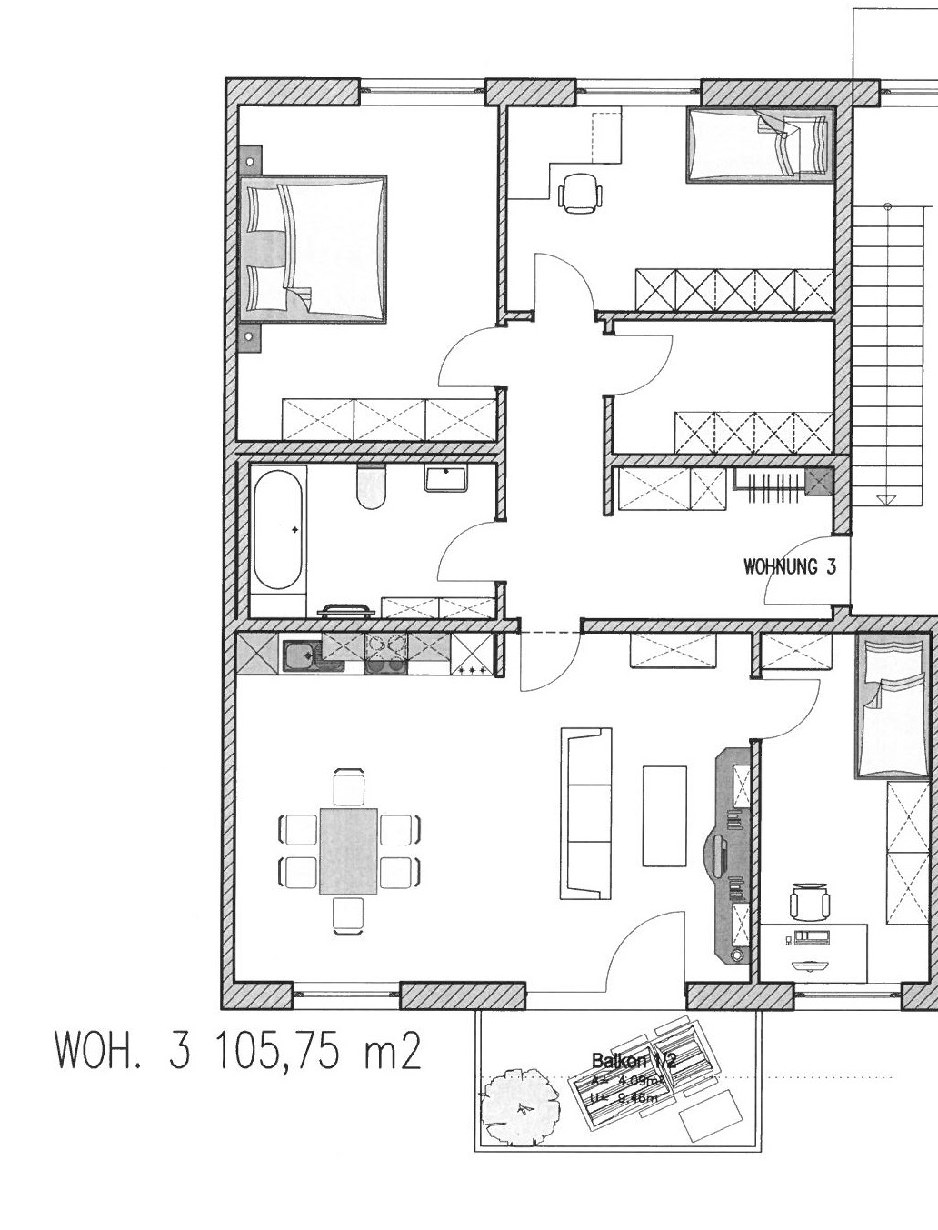 Wohnung 3 – Grundriss